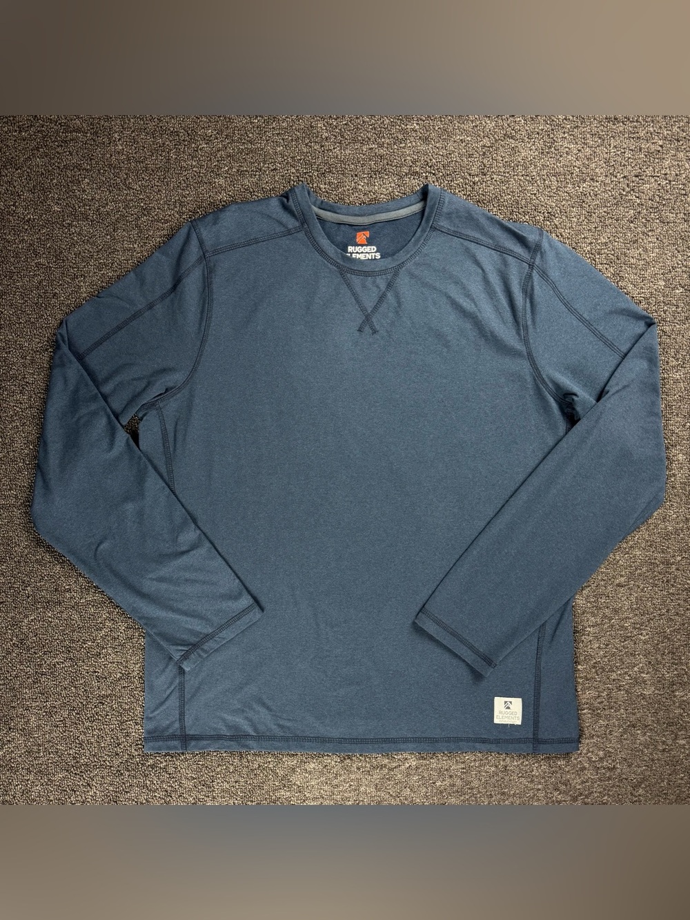 Rugged Elements Men’s Medium Blue Long Sleeve Performance Shirt Moisture Wicking